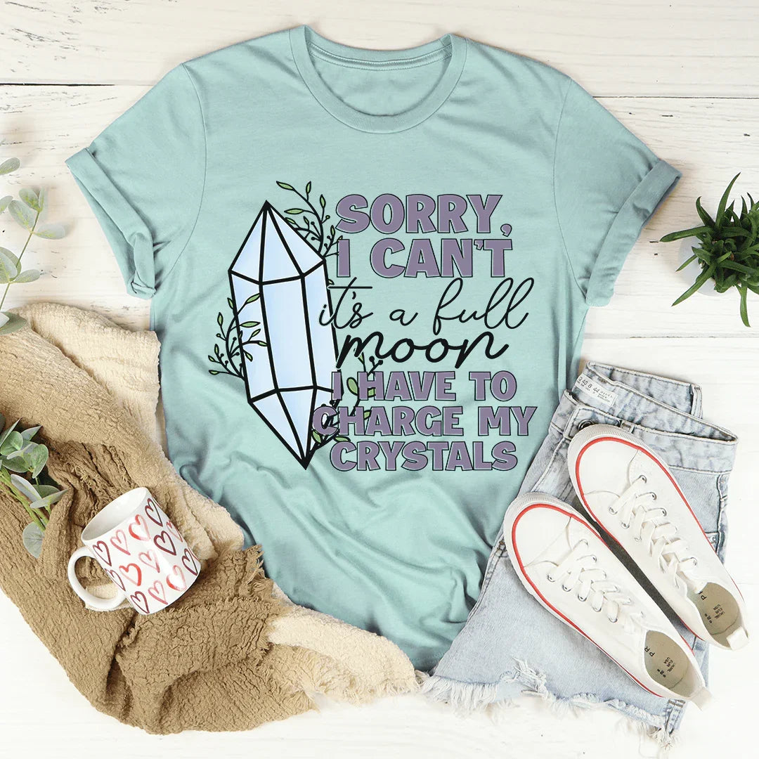 I Have To Charge My Crystals Tee Heather Prism Dusty Blue / S Peachy Sunday T-Shirt