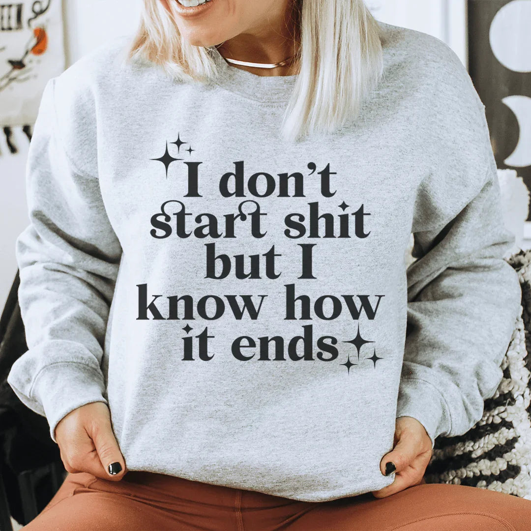 I Know How It Ends Sweatshirt Sweatshirt Sport Grey / S Peachy Sunday T-Shirt