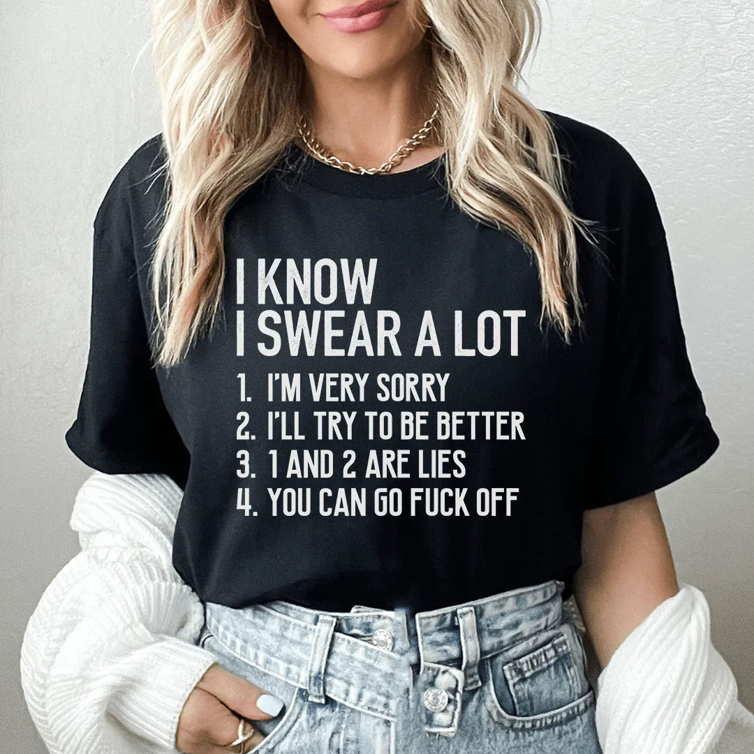 I Know I Swear A lot Tee Black Heather / S Peachy Sunday T-Shirt