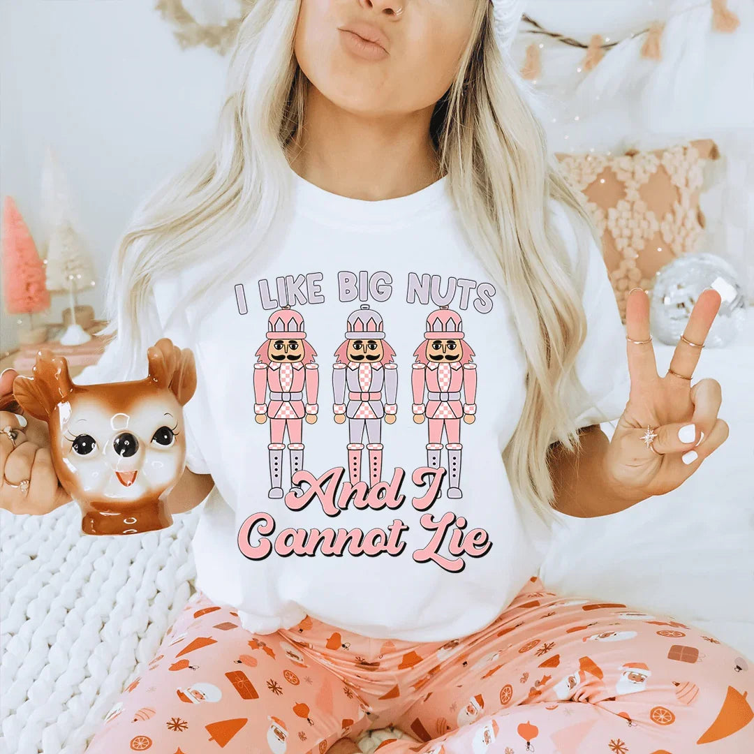 I Like Big Nuts And I Cannot Lie Tee White / S Peachy Sunday T-Shirt