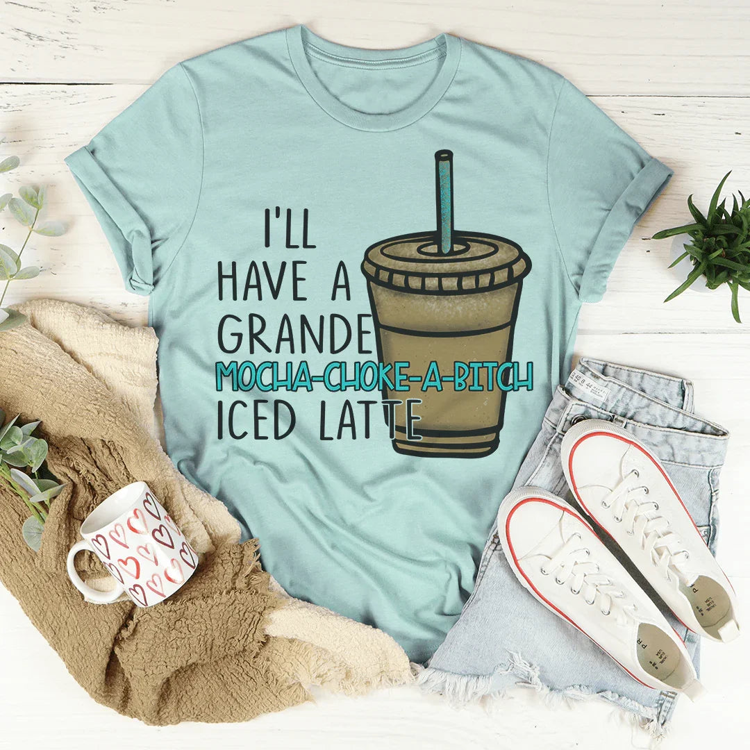 I'll Have A Grande Mocha Tee Heather Prism Dusty Blue / S Peachy Sunday T-Shirt