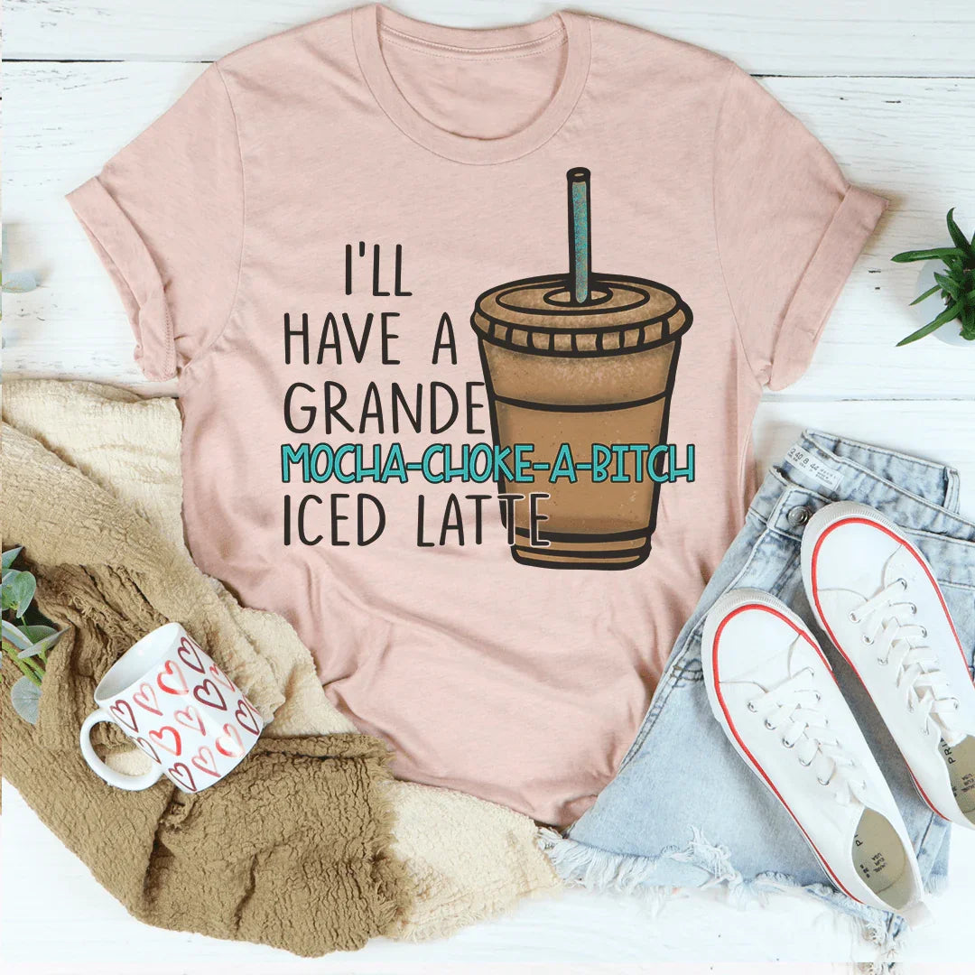 I'll Have A Grande Mocha Tee Heather Prism Peach / S Peachy Sunday T-Shirt