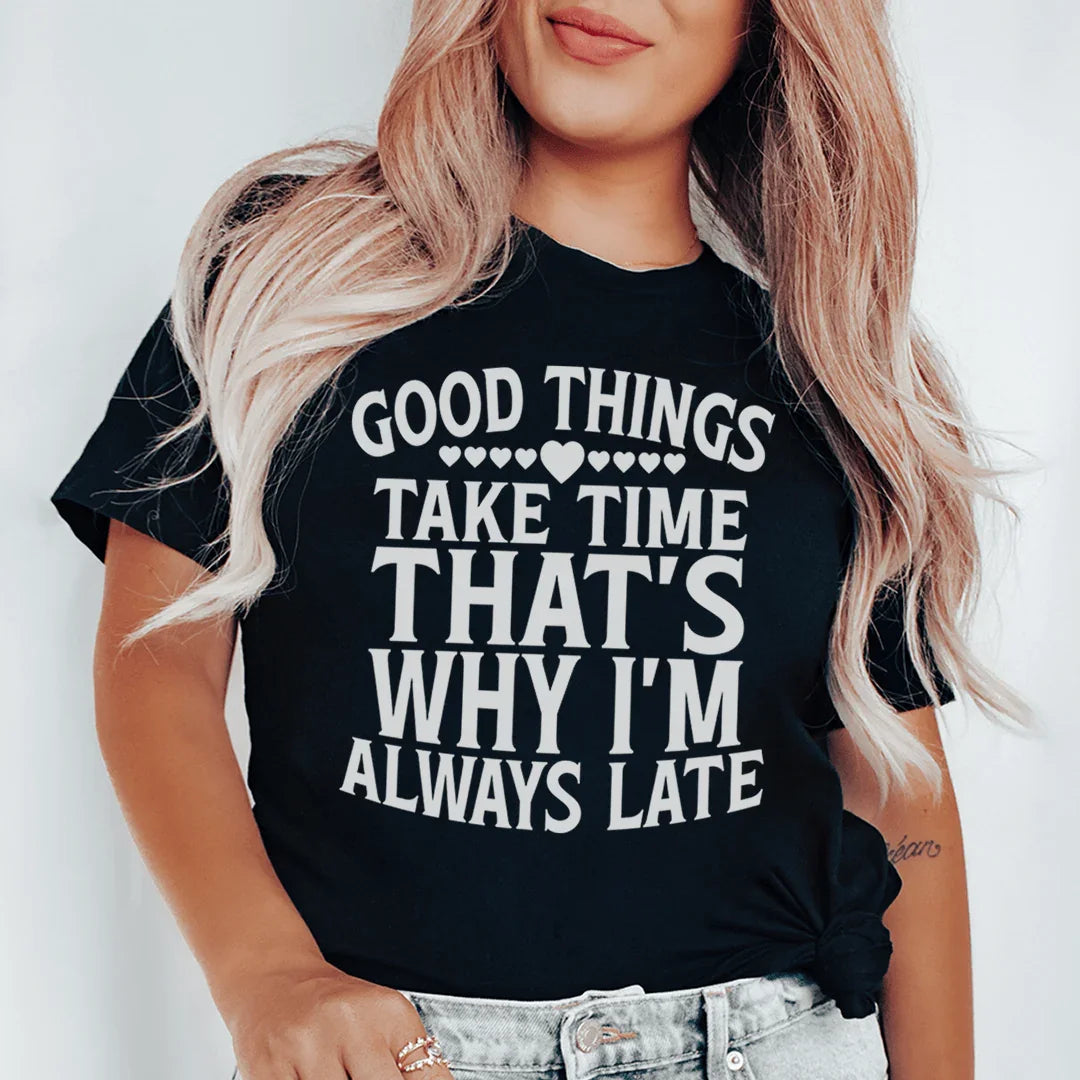 I'm Always Late Tee Black Heather / S Peachy Sunday T-Shirt