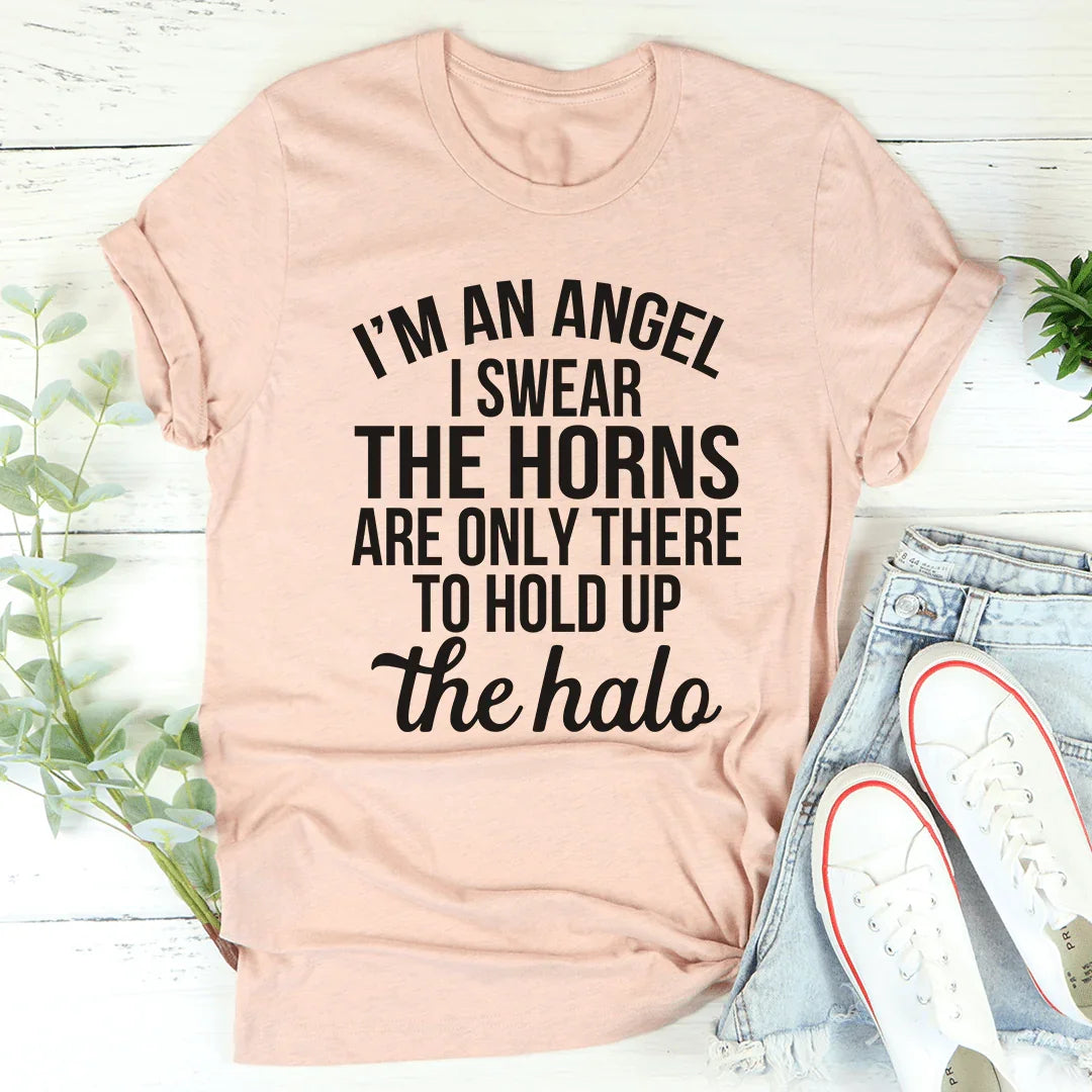 I'm An Angel I Swear Tee Heather Prism Peach / S Peachy Sunday T-Shirt