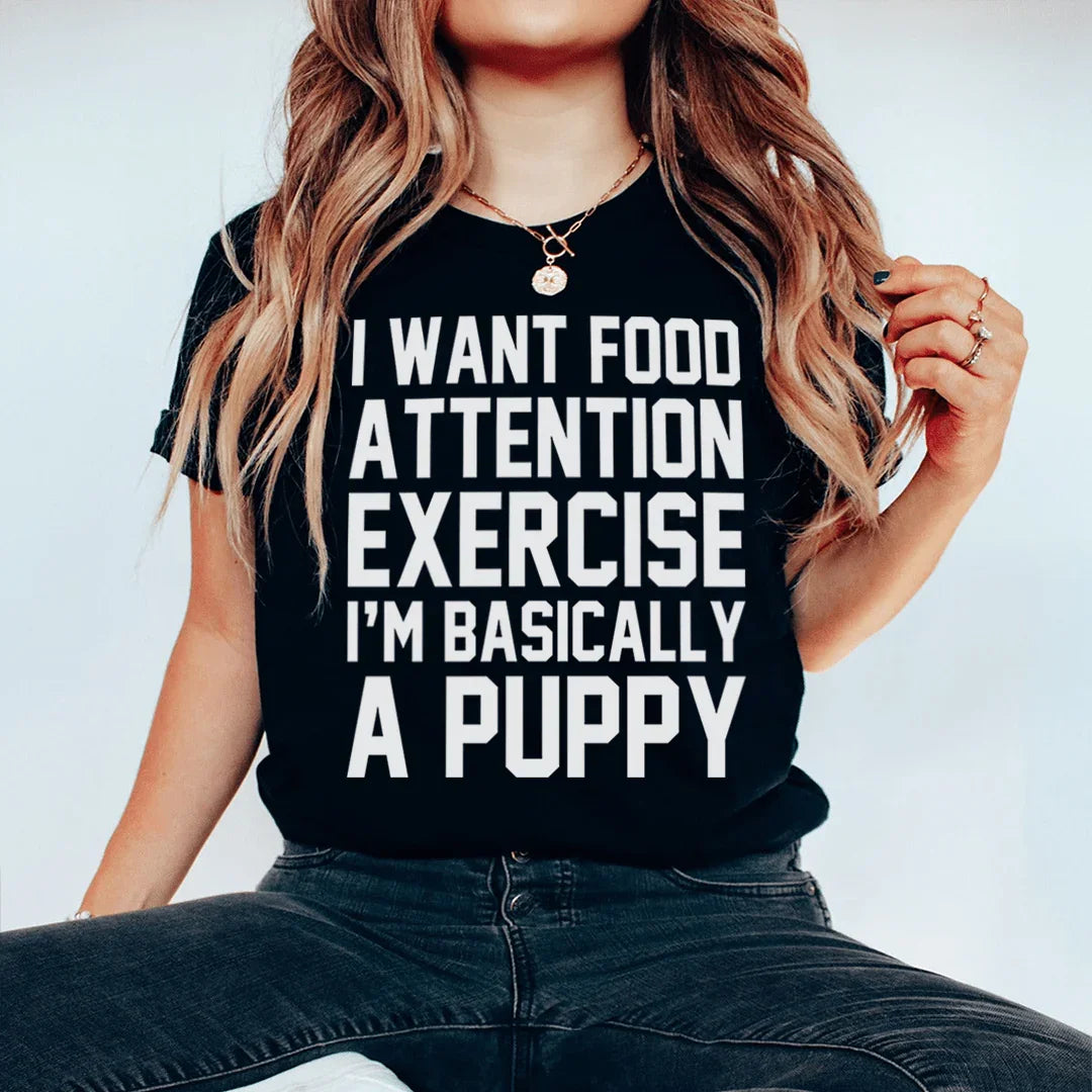 I'm Basically A Puppy Tee Black Heather / S Peachy Sunday T-Shirt