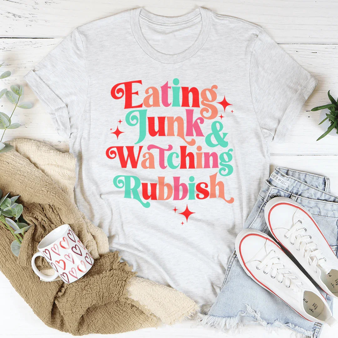I'm Eating Junk & Watching Rubbish Tee Ash / S Peachy Sunday T-Shirt