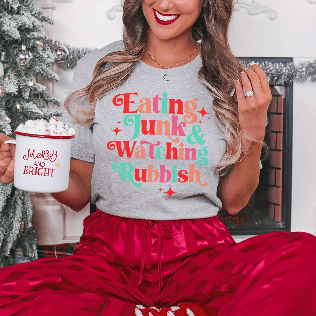 I'm Eating Junk & Watching Rubbish Tee Athletic Heather / S Peachy Sunday T-Shirt