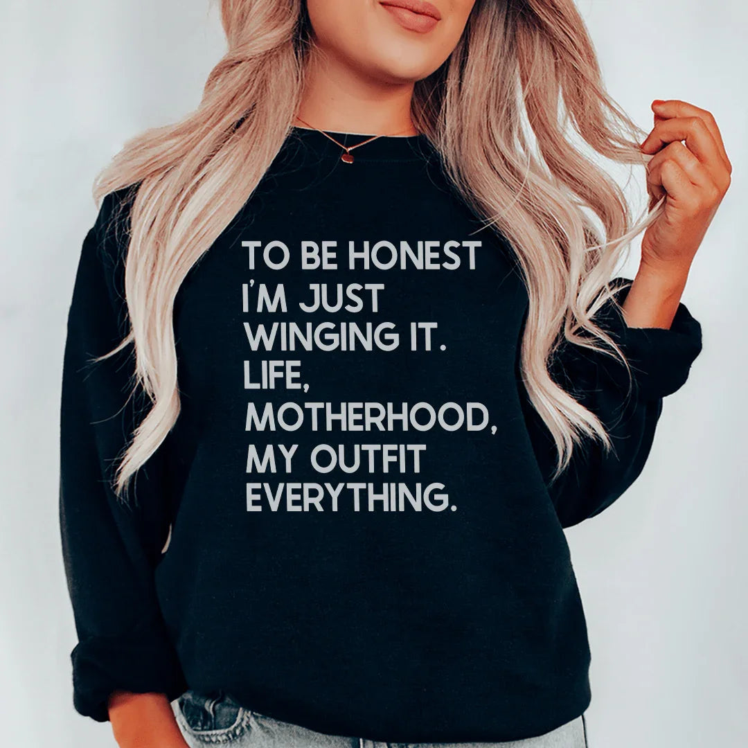 I'm Just Winging It Sweatshirt Black / S Peachy Sunday T-Shirt T-Shirt