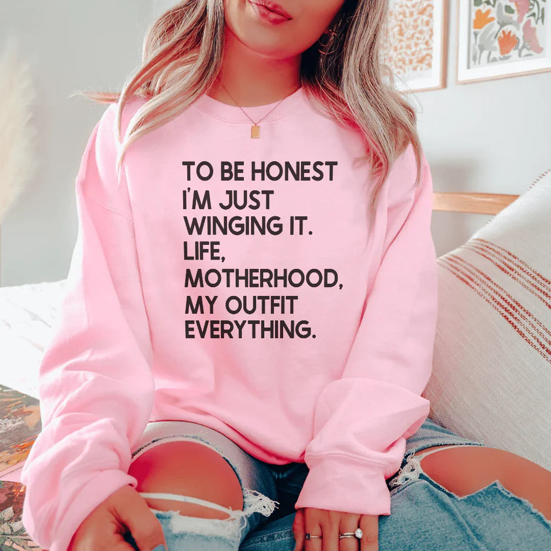 I'm Just Winging It Sweatshirt Light Pink / S Peachy Sunday T-Shirt T-Shirt