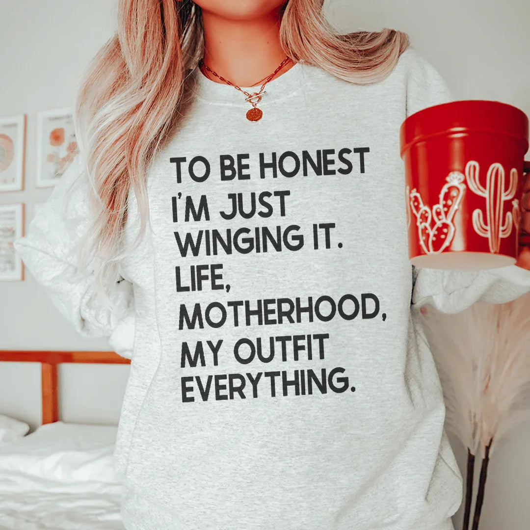 I'm Just Winging It Sweatshirt Sport Grey / S Peachy Sunday T-Shirt T-Shirt