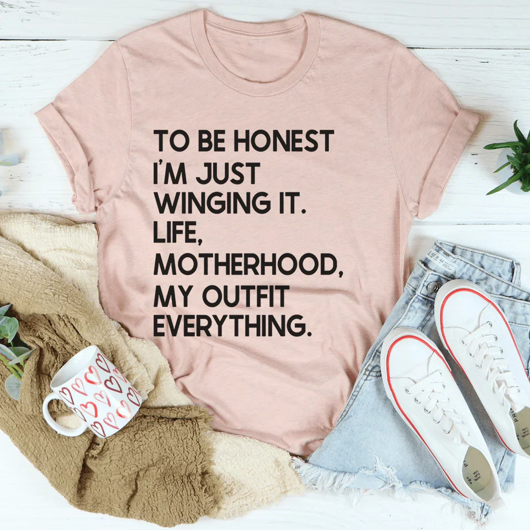 I'm Just Winging It Tee Heather Prism Peach / S Peachy Sunday T-Shirt