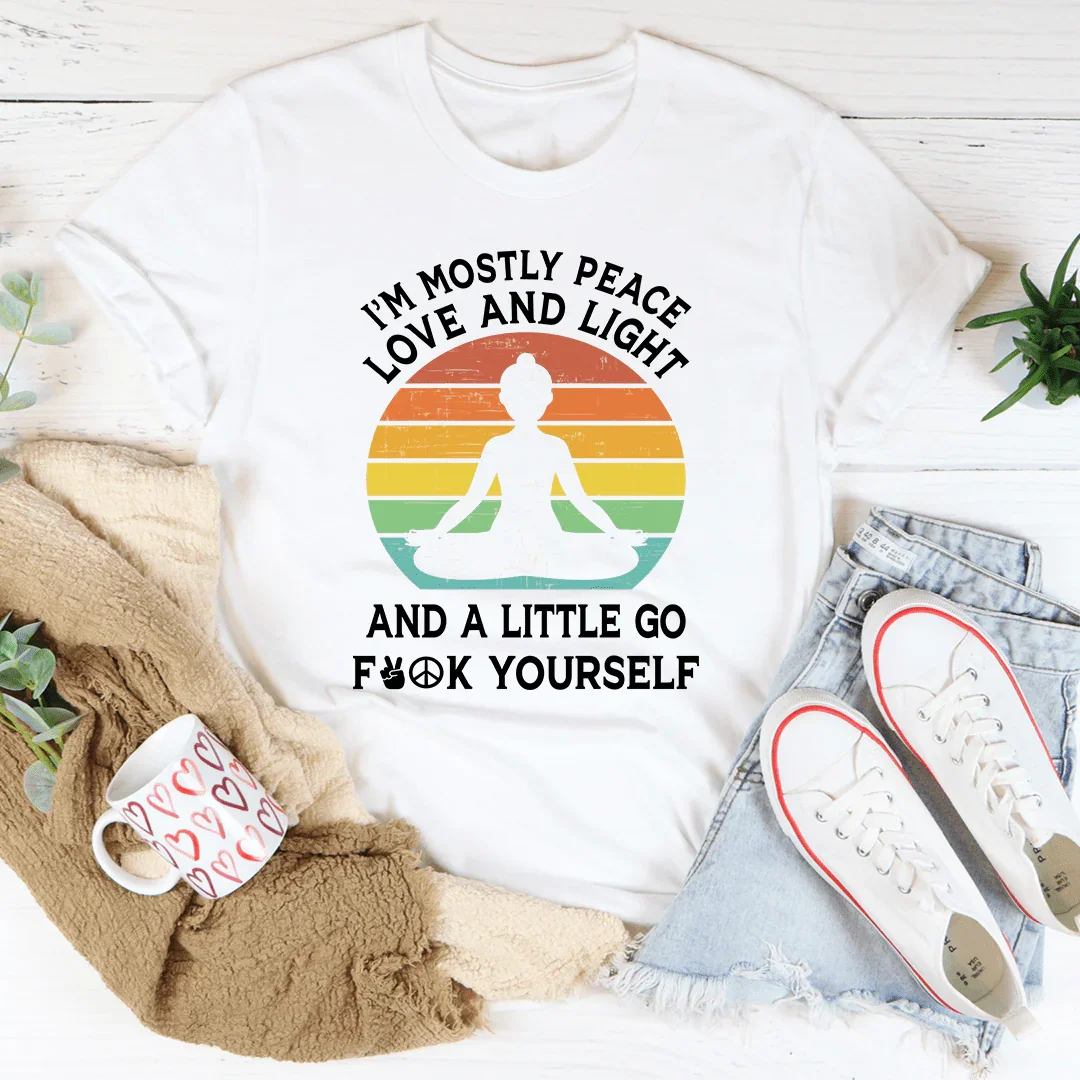 I'm Mostly Peace Love And Light Tee White / S Peachy Sunday T-Shirt