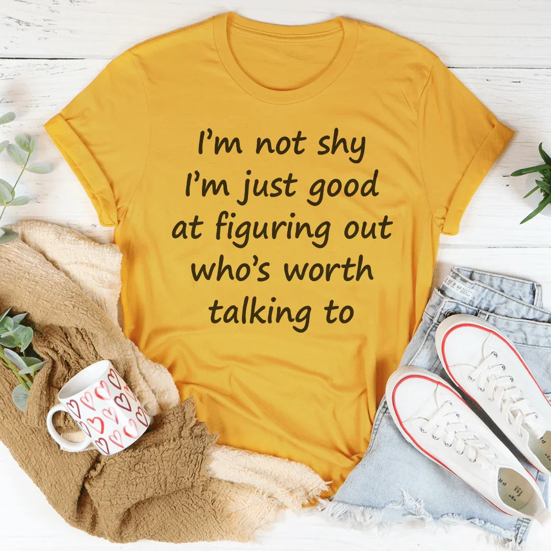 I'm Not Shy Tee Mustard / S Peachy Sunday T-Shirt