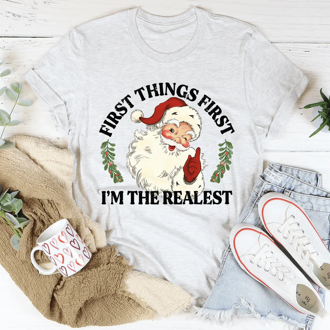 I'm The Realest Santa Tee Ash / S Peachy Sunday T-Shirt
