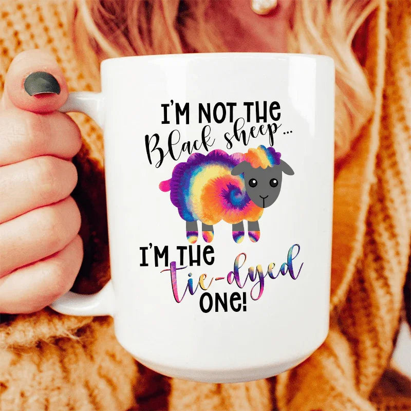 I'm The Tie-Dyed Sheep Ceramic Mug 15 oz White / One Size CustomCat Drinkware T-Shirt