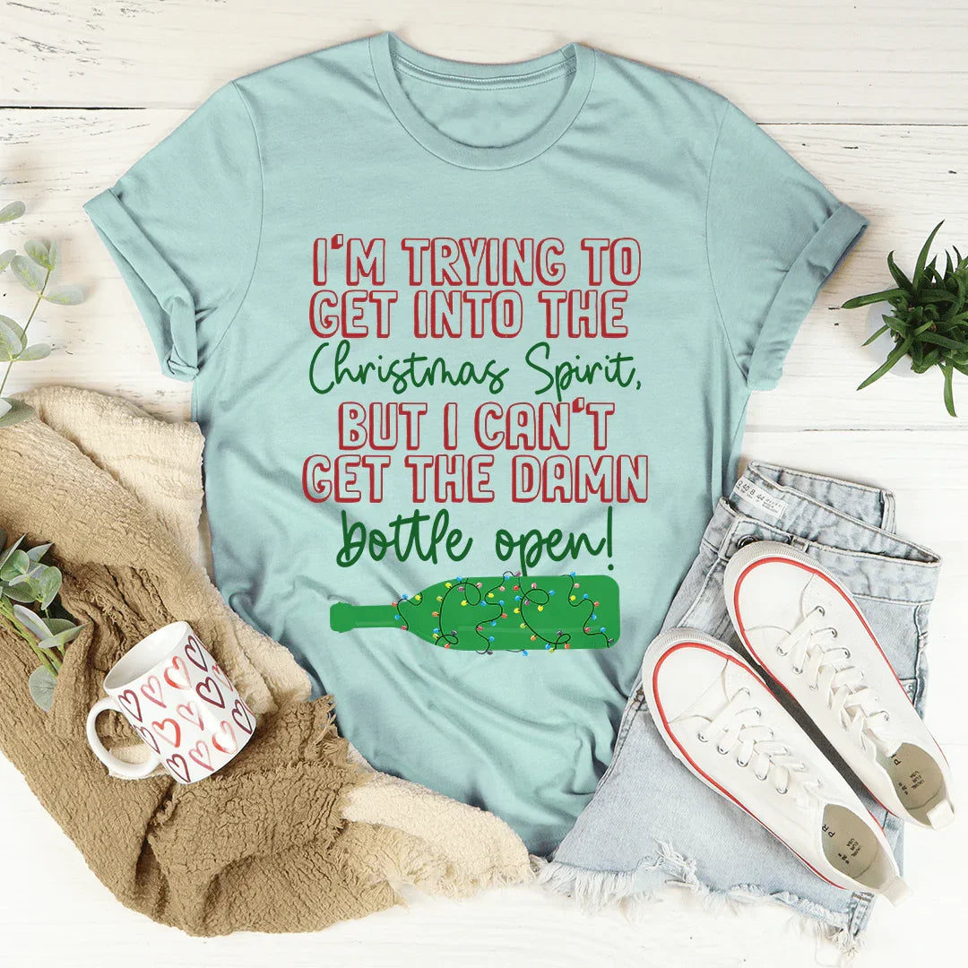 I'm Trying To Get Into The Christmas Spirit Tee Heather Prism Dusty Blue / S Peachy Sunday T-Shirt
