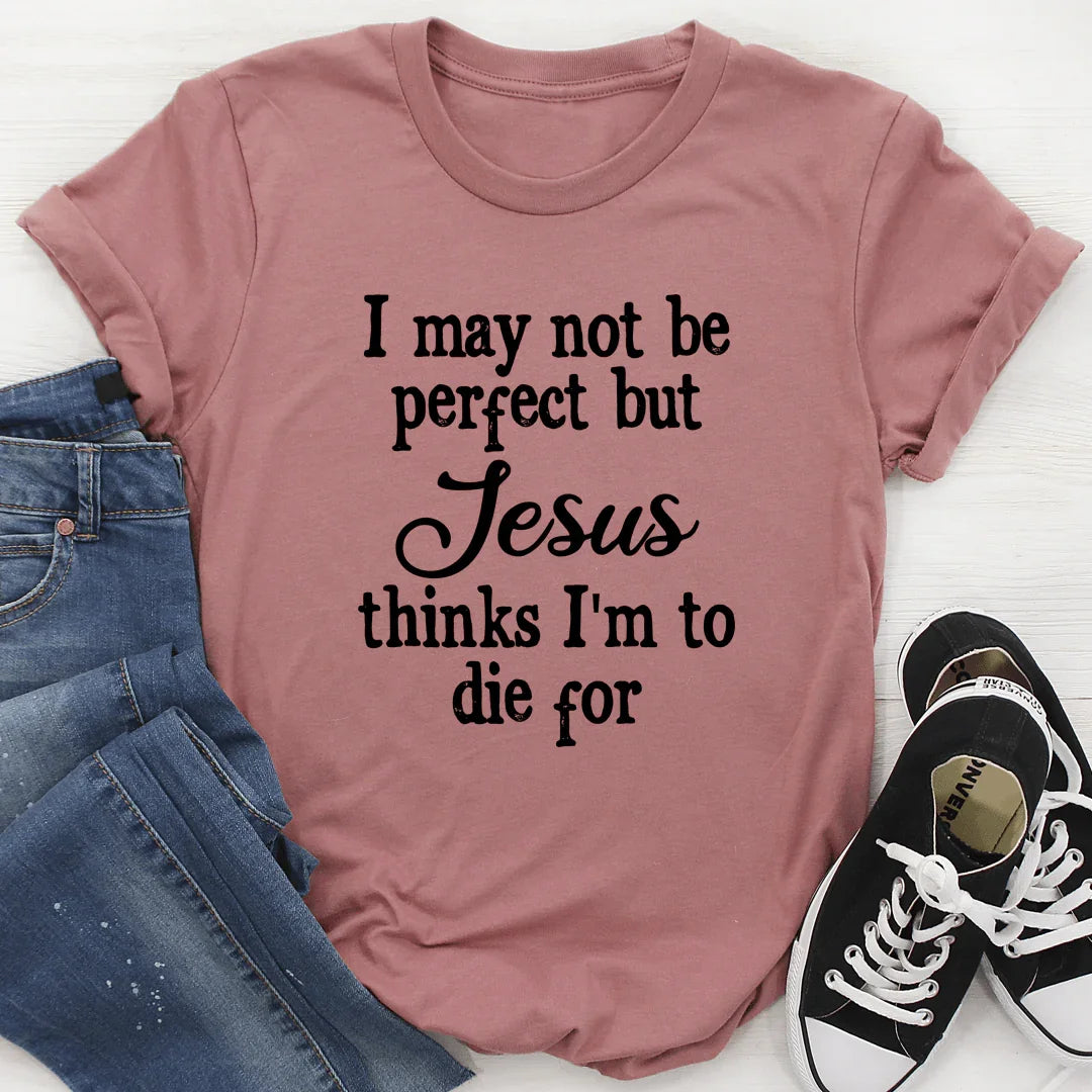 I May Not Be Perfect Tee Mauve / S Peachy Sunday T-Shirt