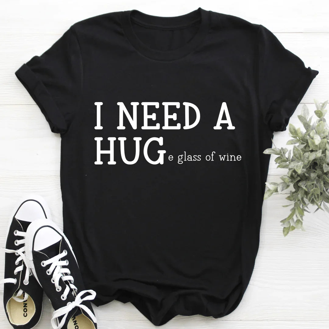 I Need A Huge Glass Of Wine Tee Black Heather / S Peachy Sunday T-Shirt