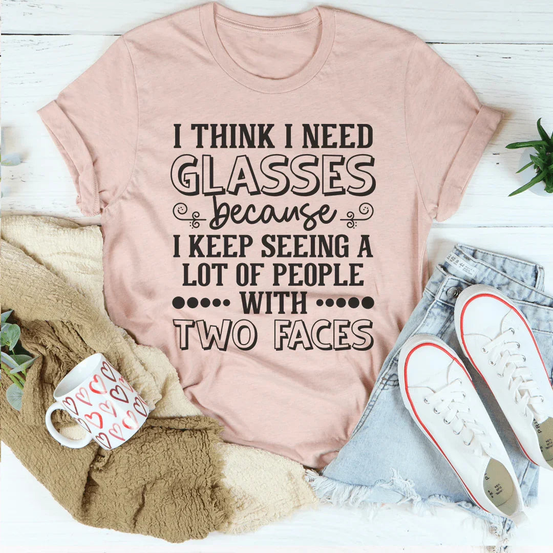 I Need Glasses Tee Heather Prism Peach / S Peachy Sunday T-Shirt