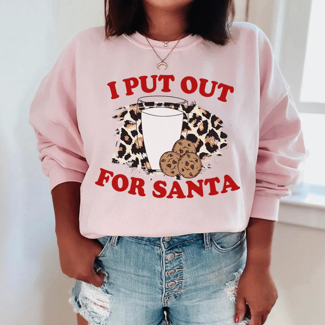 I Put Out For Santa Sweatshirt Light Pink / S Peachy Sunday T-Shirt