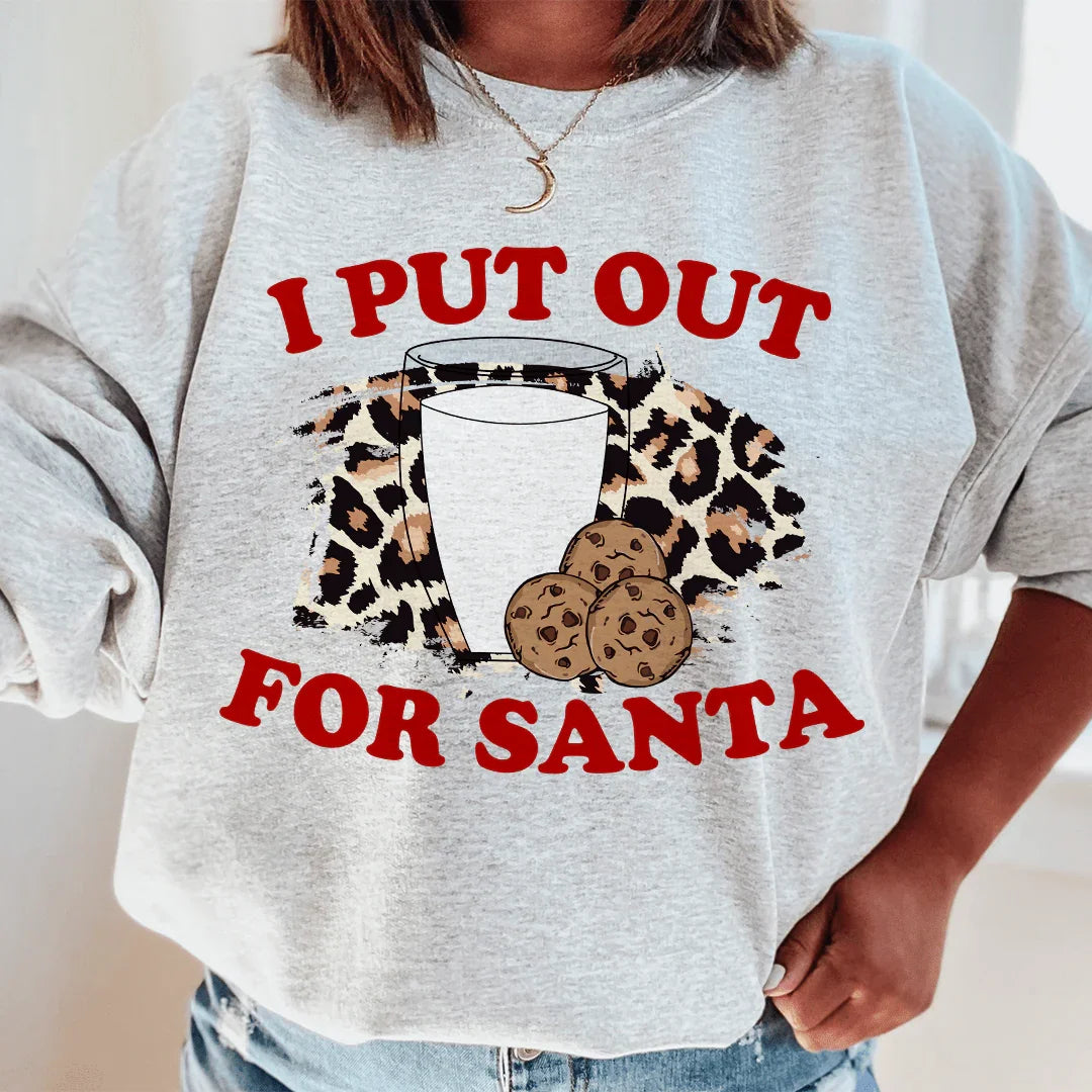 I Put Out For Santa Sweatshirt Sport Grey / S Peachy Sunday T-Shirt