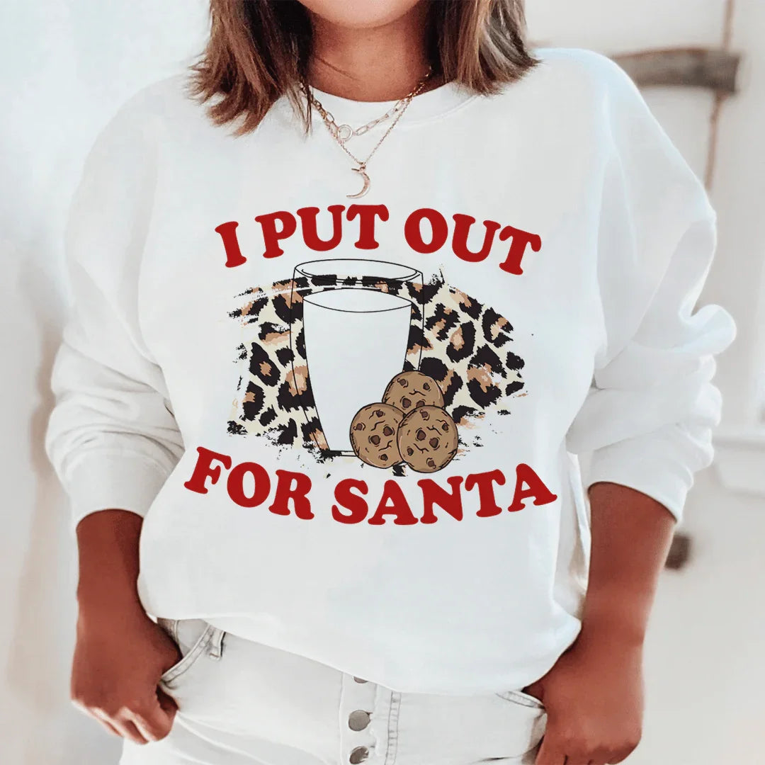 I Put Out For Santa Sweatshirt White / S Peachy Sunday T-Shirt