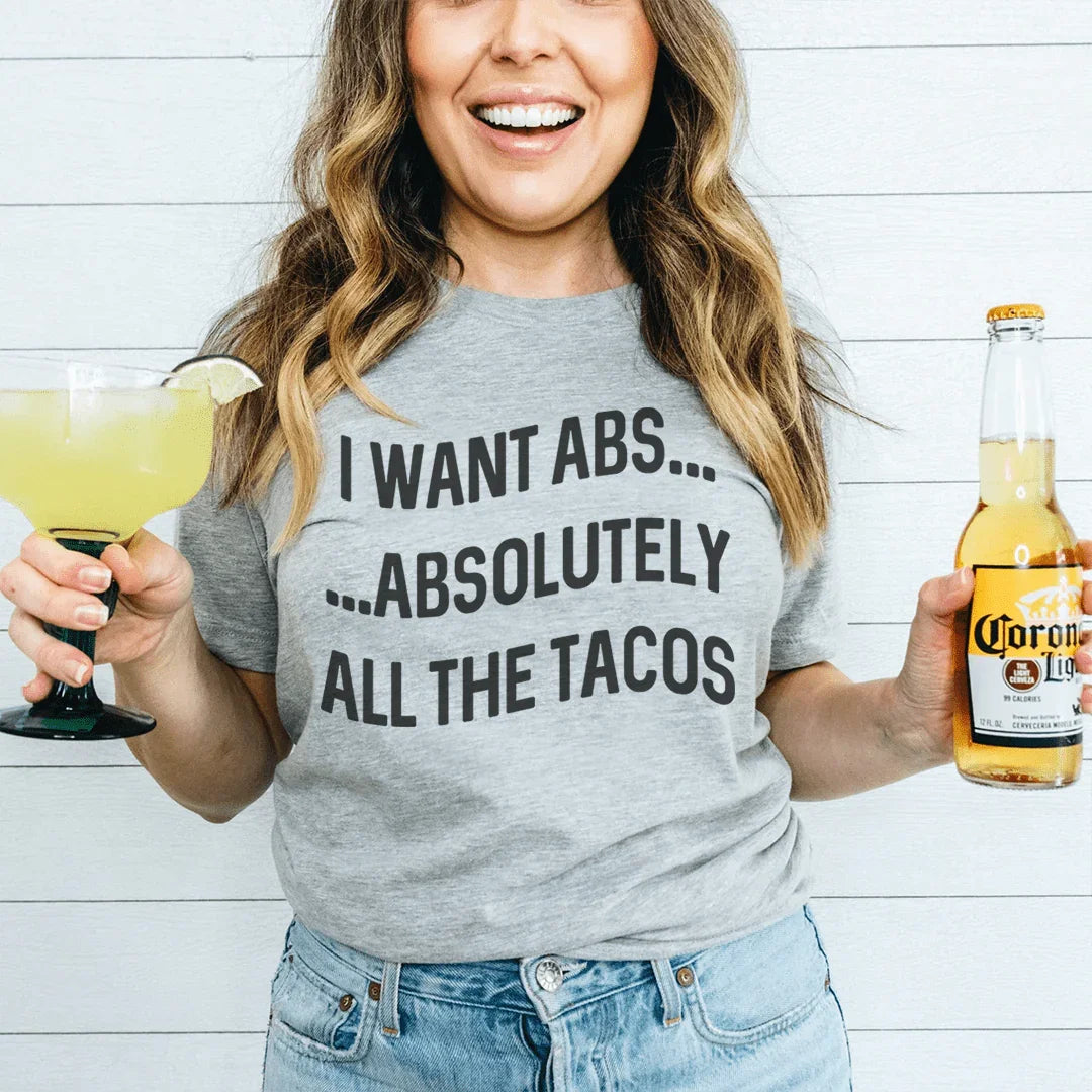 I Want Abs Tee Athletic Heather / S Peachy Sunday T-Shirt