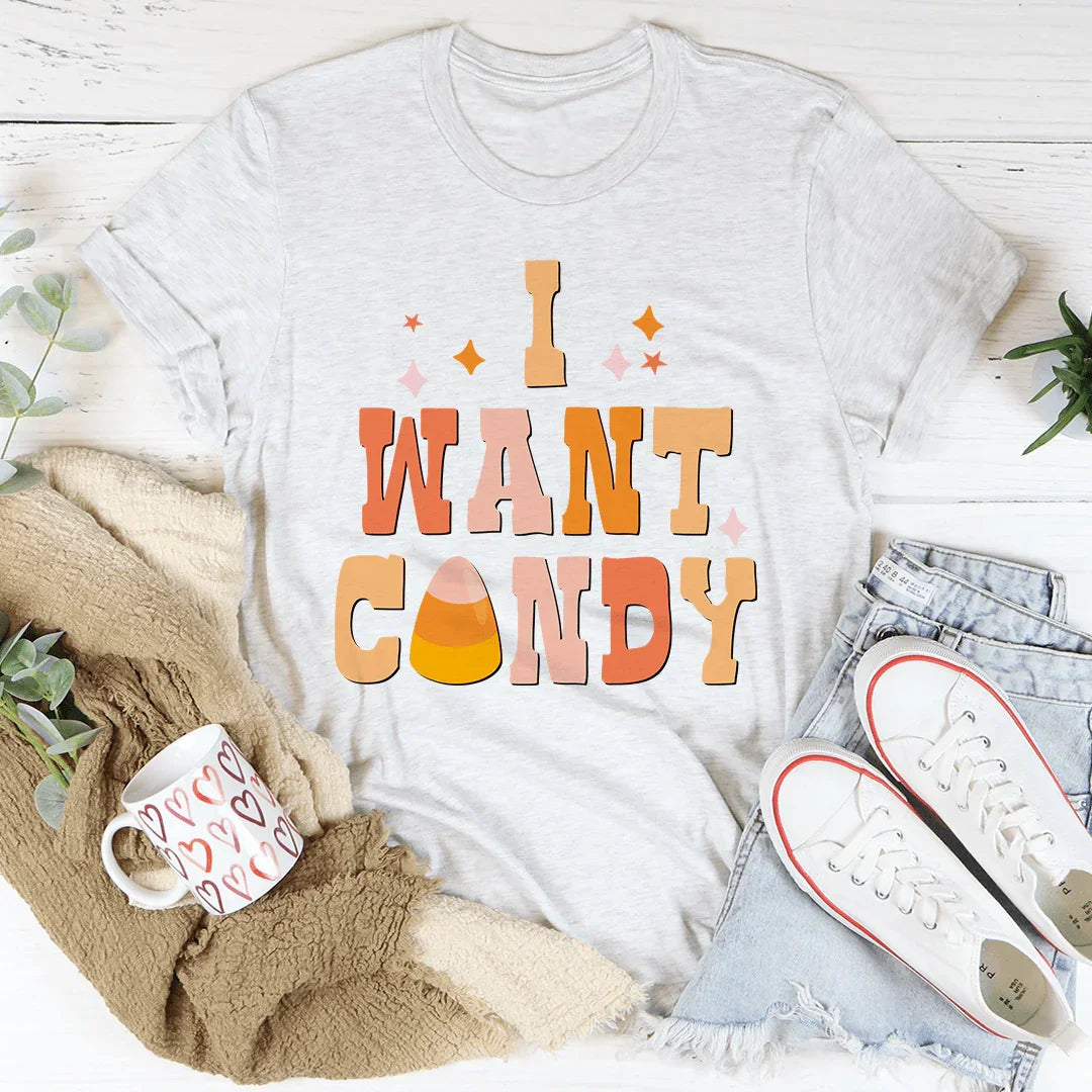 I Want Candy Tee Ash / S Peachy Sunday T-Shirt