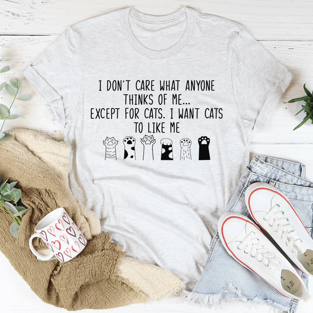 I Want Cats To Like Me Tee White / S Peachy Sunday T-Shirt