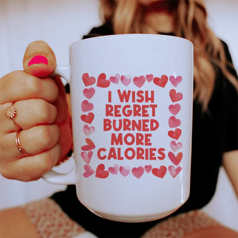 I Wish Regret Burned More Calories Ceramic Mug 15 oz White / One Size CustomCat Drinkware T-Shirt