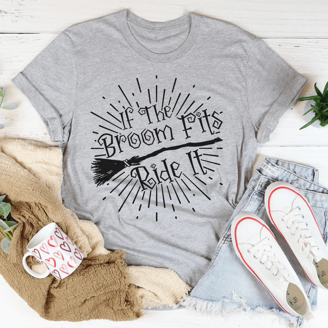 If The Broom Fits Ride It Tee Athletic Heather / S Peachy Sunday T-Shirt