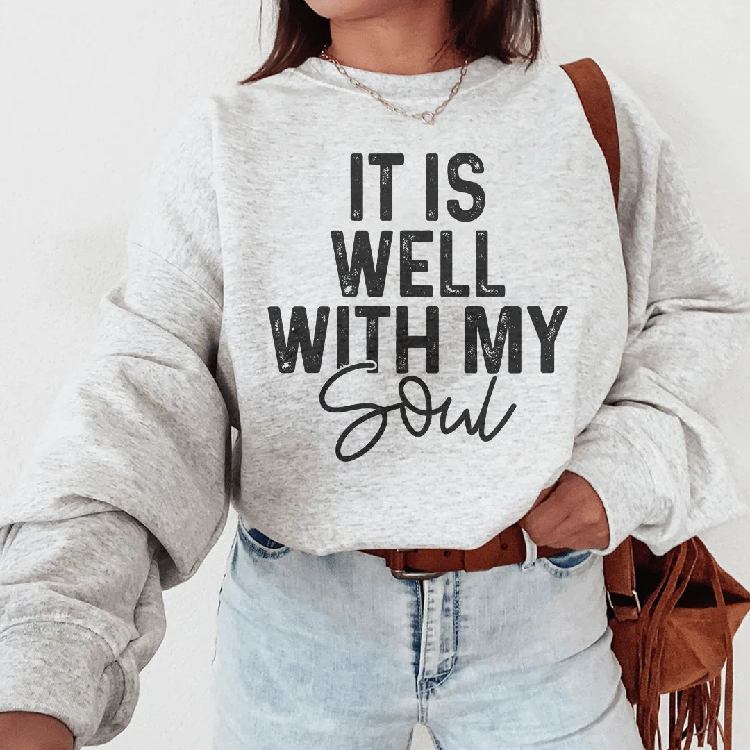 It Is Well With My Soul Sweatshirt Sport Grey / S Peachy Sunday T-Shirt