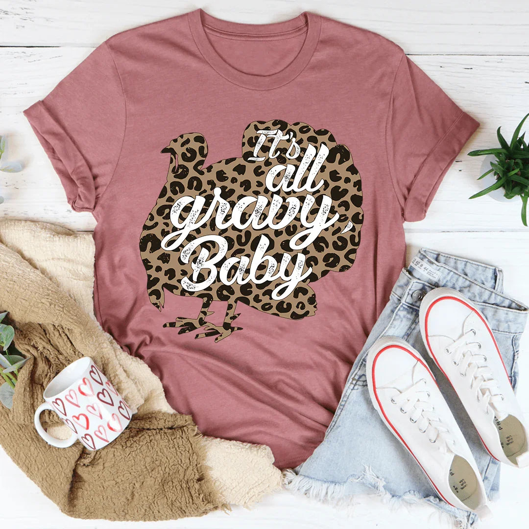 It's All Gravy Baby Tee Mauve / S Peachy Sunday T-Shirt