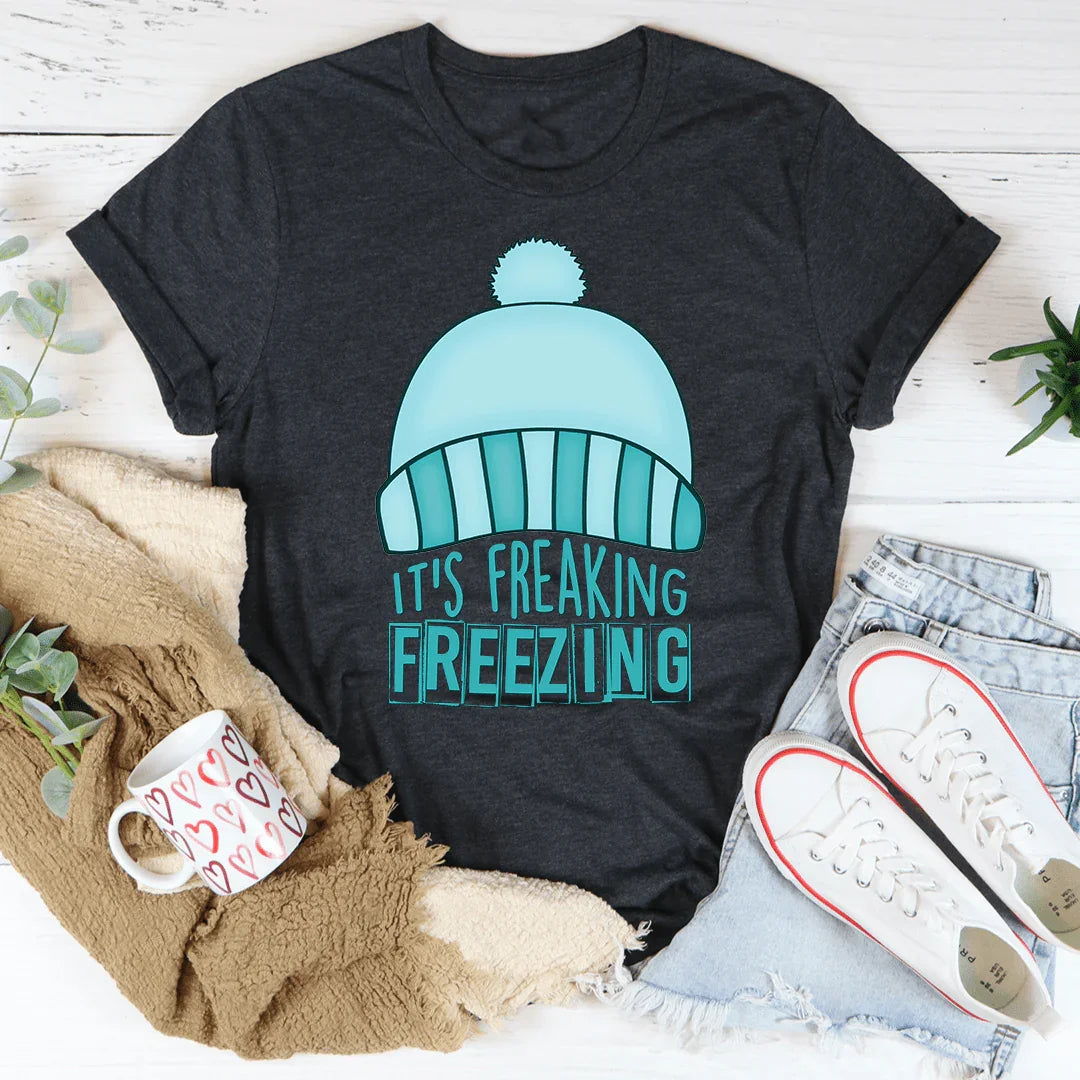 It's Freaking Freezing Tee Dark Grey Heather / S Peachy Sunday T-Shirt
