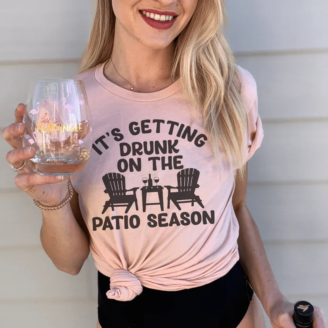 It's Getting Drunk On The Patio Season Heather Prism Peach / S Peachy Sunday T-Shirt