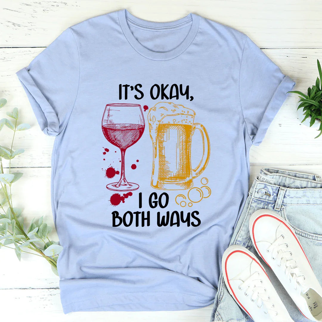 It's Ok I Go Both Ways Tee Peachy Sunday T-Shirt