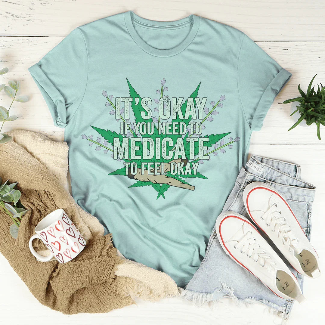 It's Okay Tee Heather Prism Dusty Blue / S Peachy Sunday T-Shirt