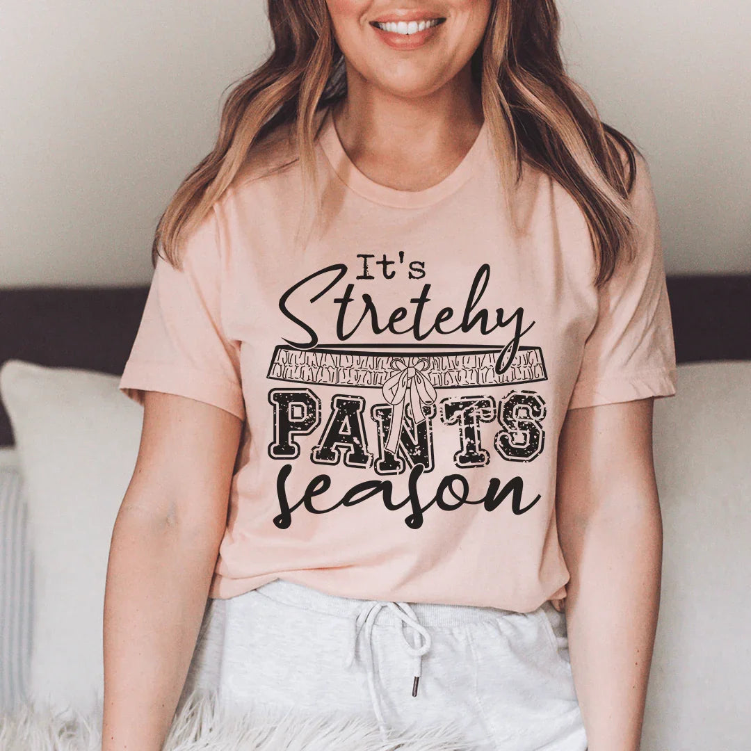 It's Stretchy Pants Season Tee Heather Prism Peach / S Peachy Sunday T-Shirt