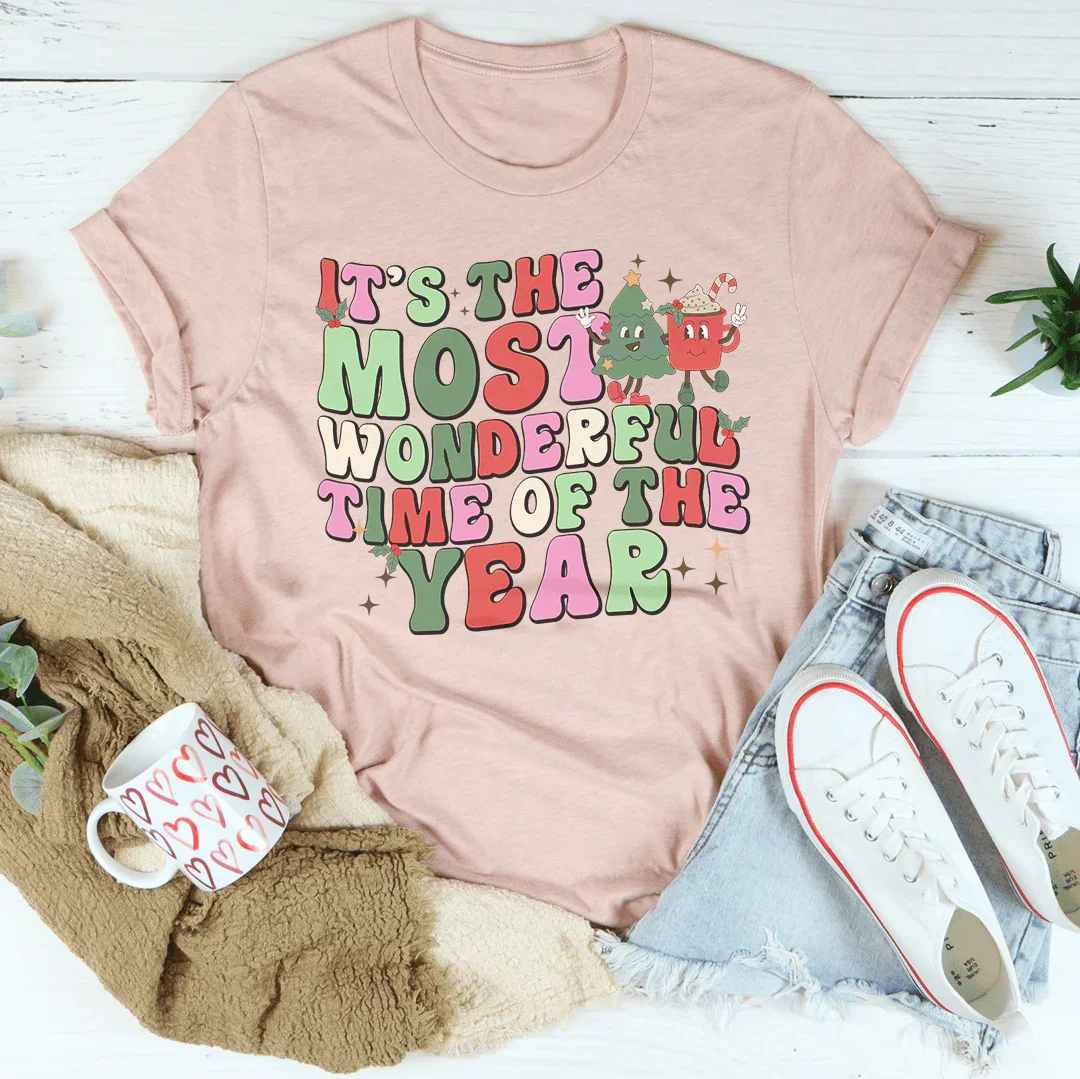 It's The Most Wonderful Time Of The Year Retro Tee Peachy Sunday T-Shirt
