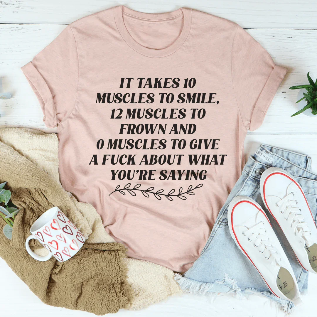 It Takes Ten Muscles To Smile Tee Heather Prism Peach / S Peachy Sunday T-Shirt