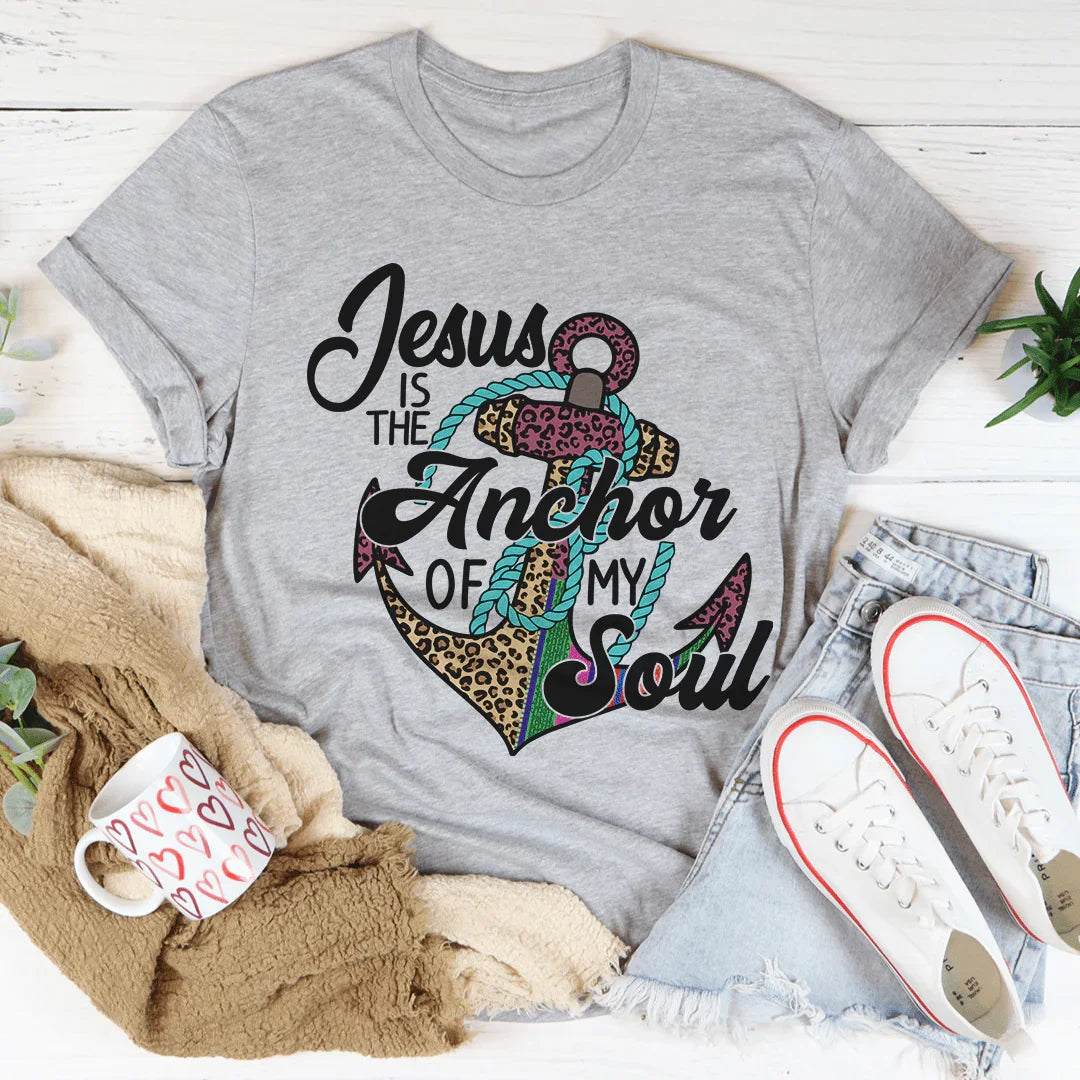 Jesus Is The Anchor Of My Soul Tee Athletic Heather / S Peachy Sunday T-Shirt