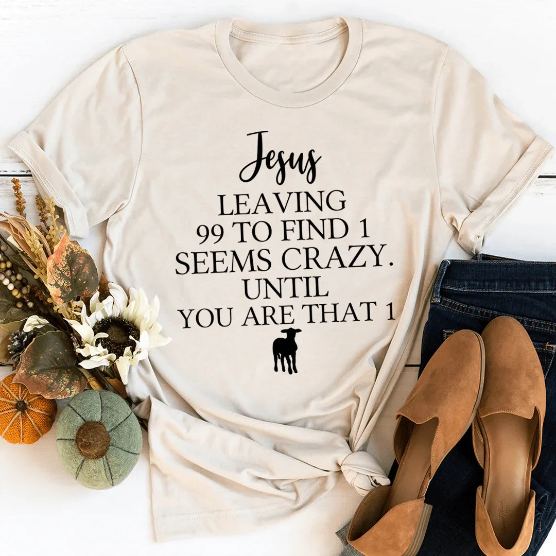 Jesus Leaving 99 To Find 1 Tee Soft Cream / S Peachy Sunday T-Shirt