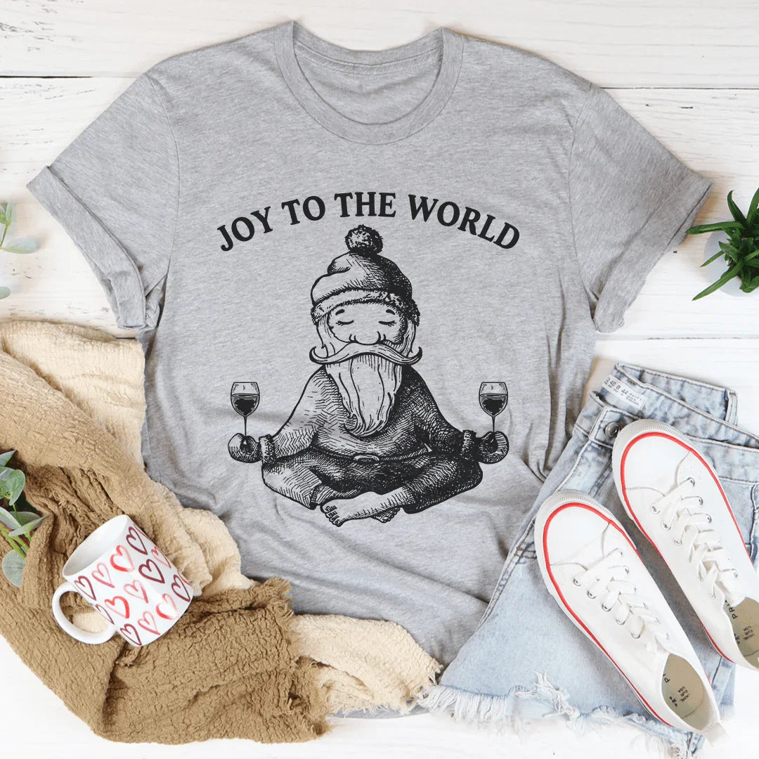 Joy To The World Santa Tee Athletic Heather / S Peachy Sunday T-Shirt