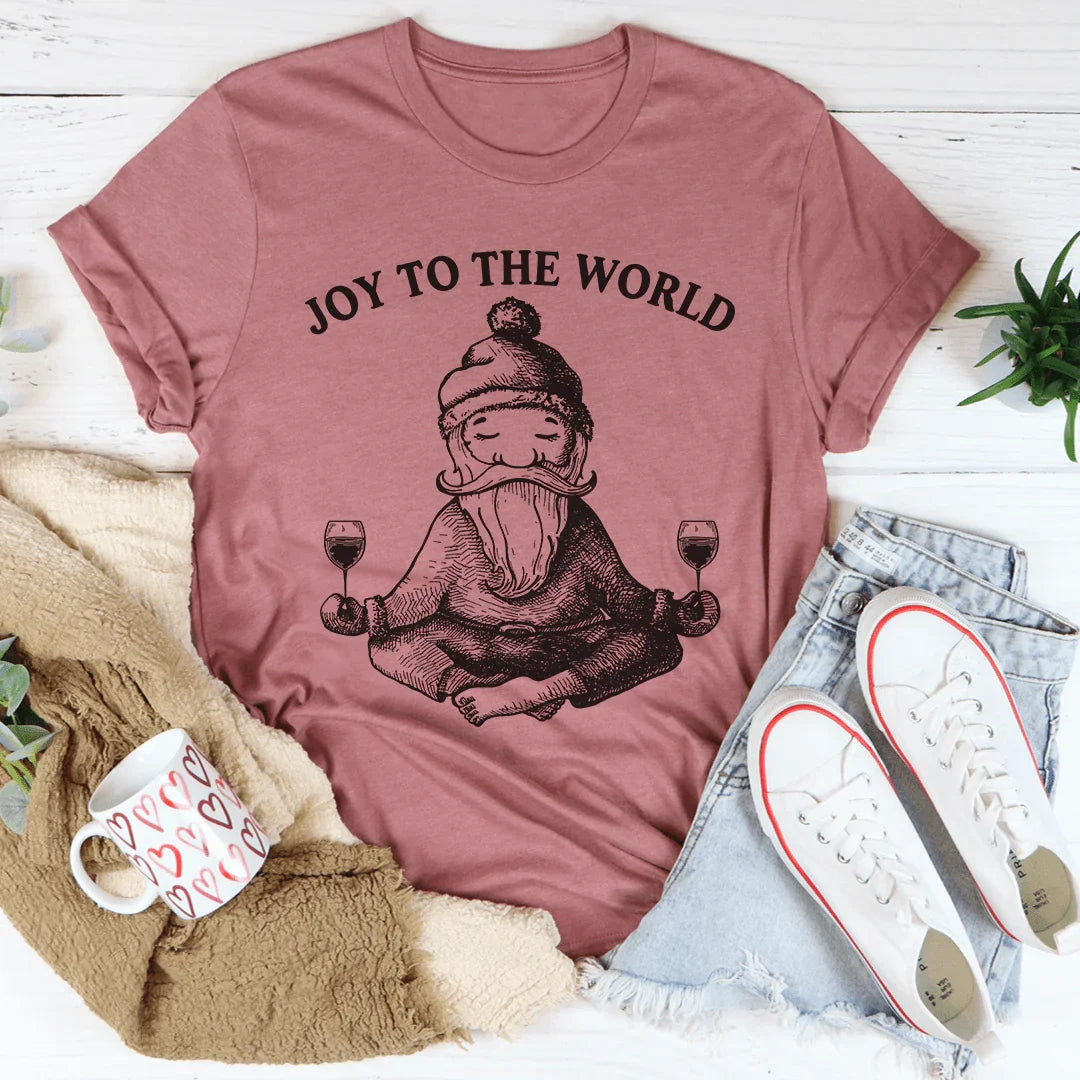 Joy To The World Santa Tee Mauve / S Peachy Sunday T-Shirt