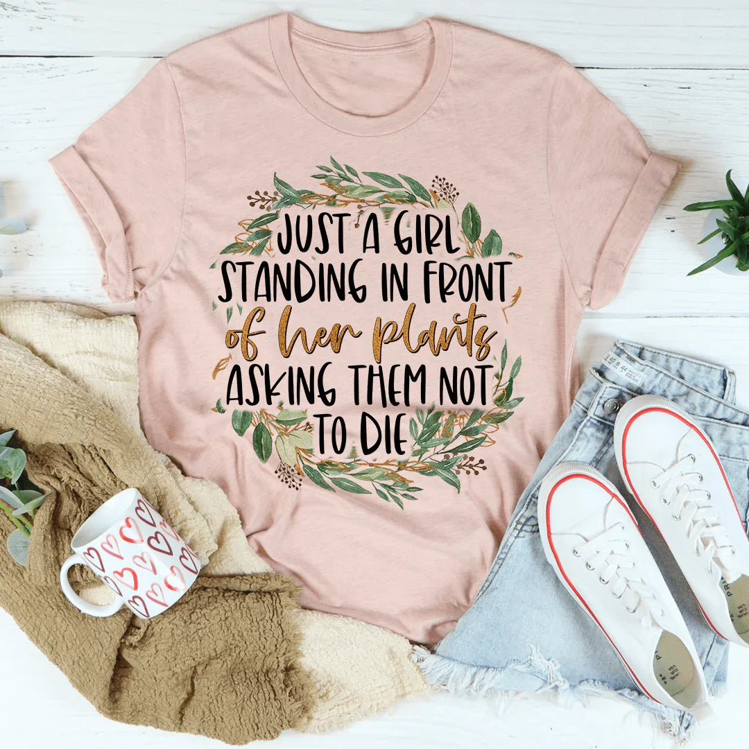 Just A Girl Standing In Front Of Her Plants Tee Heather Prism Peach / S Peachy Sunday T-Shirt