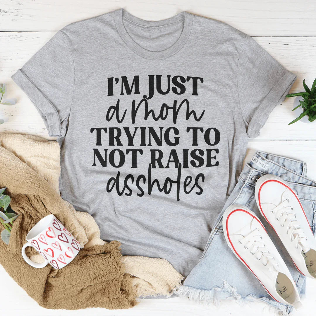 Just A Mom Tee Peachy Sunday T-Shirt