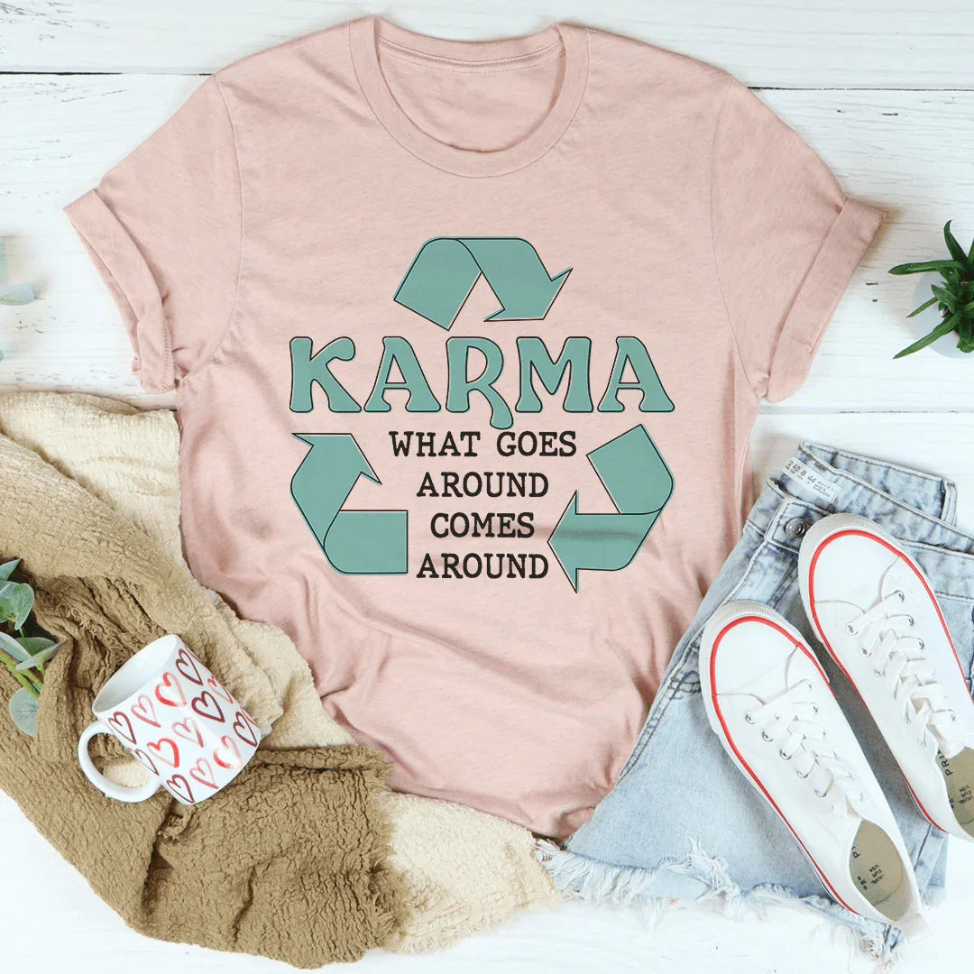 Karma What Goes Around Comes Around Tee Heather Prism Peach / S Peachy Sunday T-Shirt