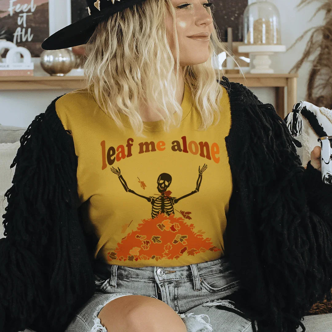 Leaf Me Alone Fall Tee Peachy Sunday T-Shirt
