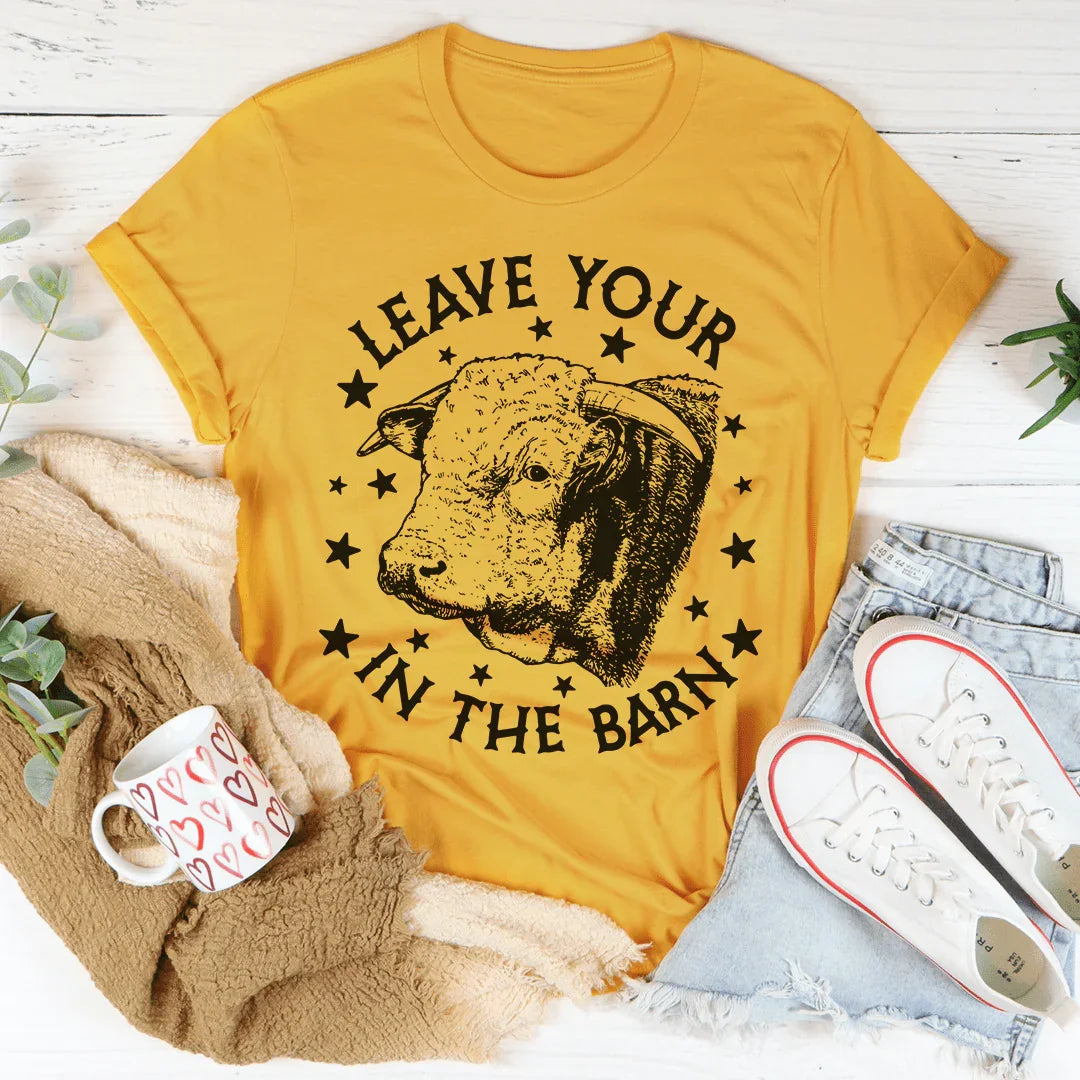 Leave Your Bull In The Barn Tee Mustard / M Peachy Sunday T-Shirt