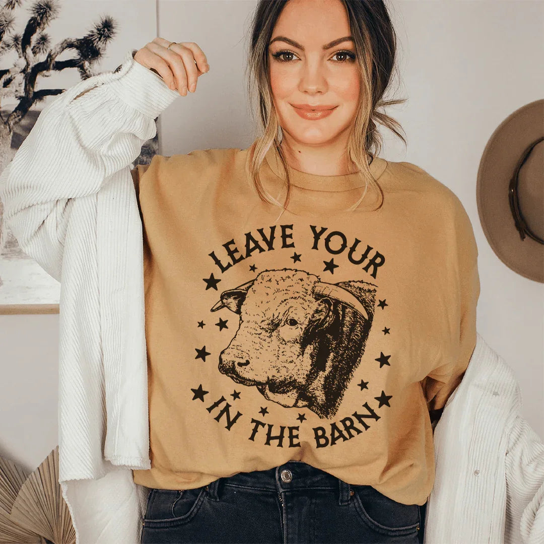 Leave Your Bull In The Barn Tee Mustard / S Peachy Sunday T-Shirt
